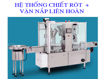 Máy chiết rót bột đóng nắp tự động